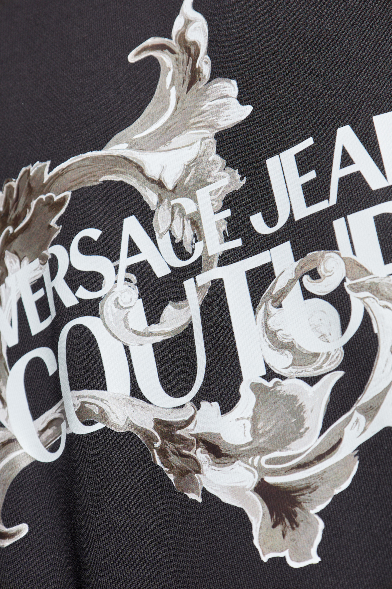 スウェット・トレーナー VERSACE JEANS COTTON SWEATSHIRT WITH LOGO PRINT Black Sweatshirt with print Versace Jeans Couture - Vitkac AS